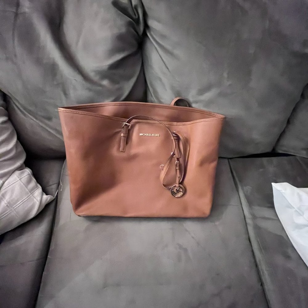 Michael Kors Camel Leather Laptop Tote